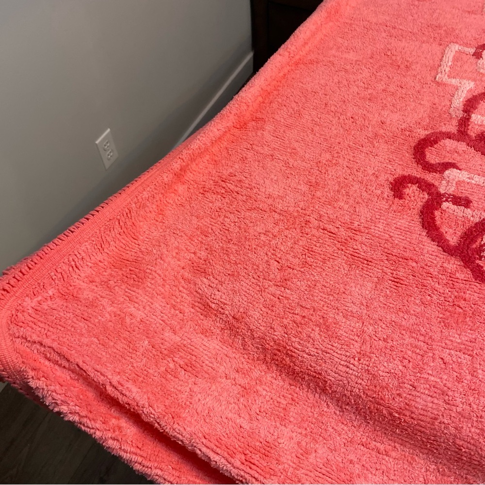 Vintage Chenille quilt coverlet blanket pink dusty rose Buddha face Shanghai - Picture 16 of 16
